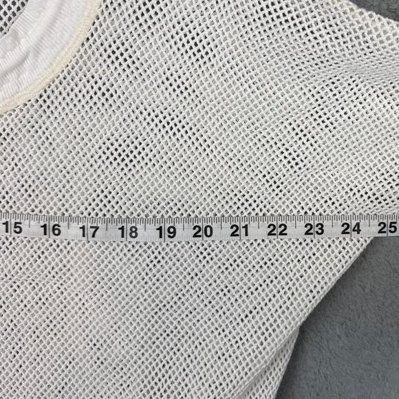 Johnny Was Pete & Greta Mesh Pullover Top Drawstring Collar Ivory SZ S Versatile - Picture 6 of 10